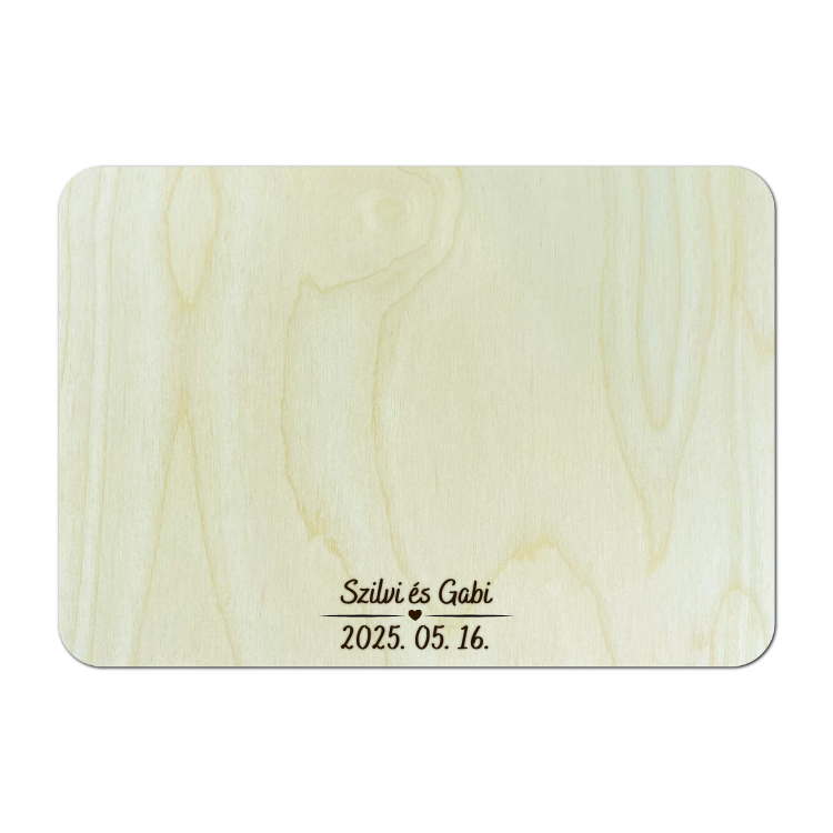 Fa talapzat egyedi szöveggel