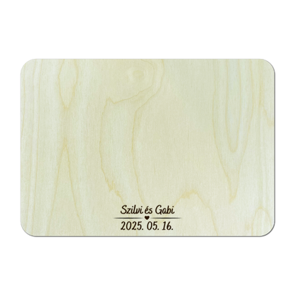 Fa talapzat egyedi szöveggel